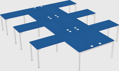 Shared l-shaped desk