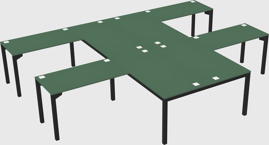 Shared l-shaped desk