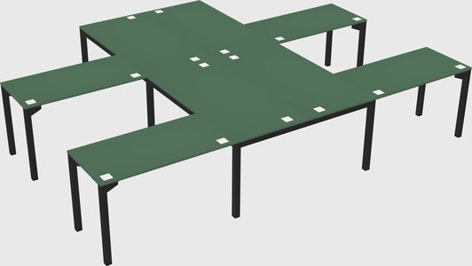 Shared l-shaped desk
