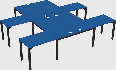 Shared l-shaped desk