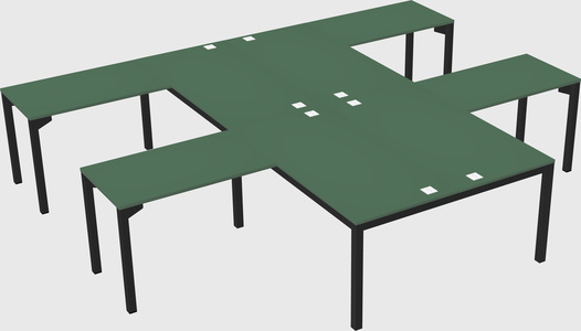 Shared l-shaped desk
