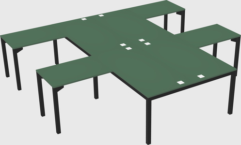 Shared l-shaped desk
