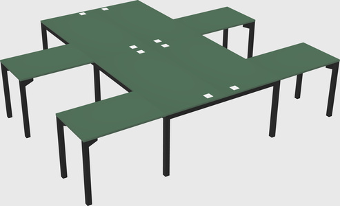 Shared l-shaped desk