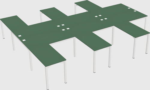 Shared l-shaped desk