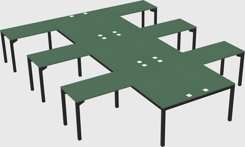 Shared l-shaped desk
