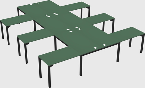 Shared l-shaped desk