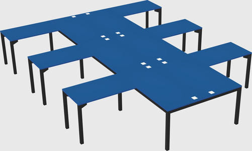 Shared l-shaped desk