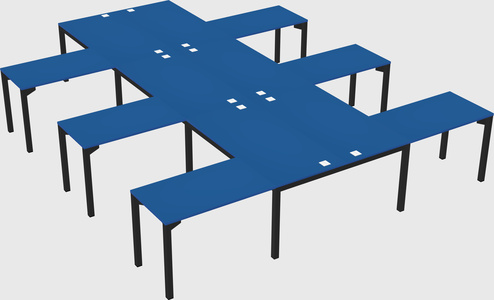 Shared l-shaped desk