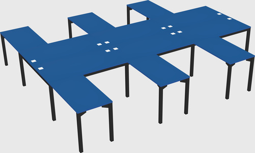 Shared l-shaped desk