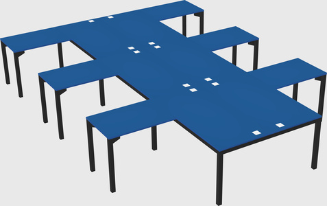 Shared l-shaped desk