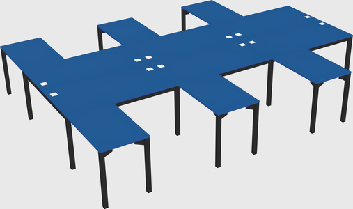 Shared l-shaped desk