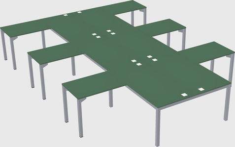 Shared l-shaped desk