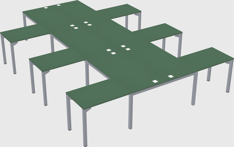 Shared l-shaped desk