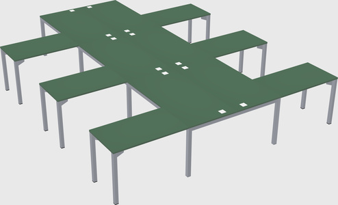 Shared l-shaped desk