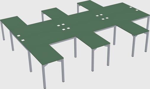 Shared l-shaped desk