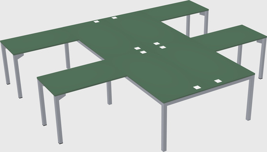 Shared l-shaped desk