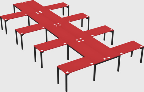 Shared l-shaped desk
