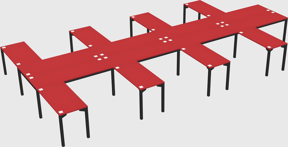 Shared l-shaped desk