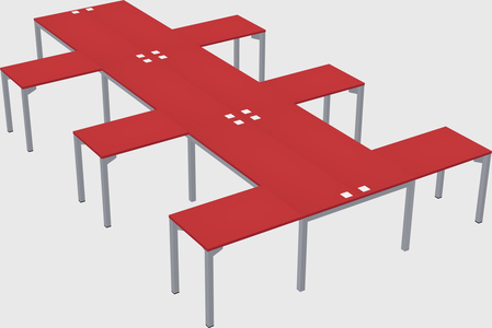 Shared l-shaped desk