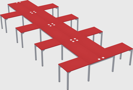 Shared l-shaped desk