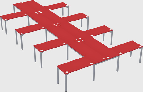 Shared l-shaped desk
