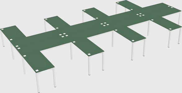 Shared l-shaped desk