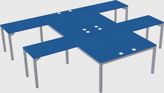 Shared l-shaped desk