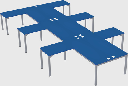 Shared l-shaped desk