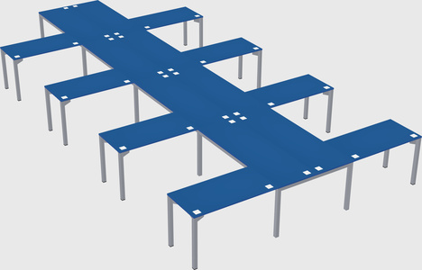 Shared l-shaped desk