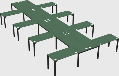 Shared l-shaped desk