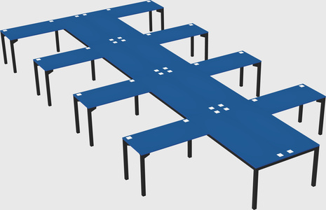 Shared l-shaped desk
