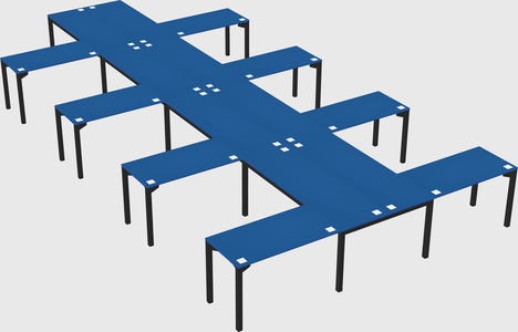 Shared l-shaped desk