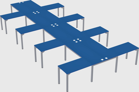 Shared l-shaped desk