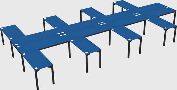 Shared l-shaped desk