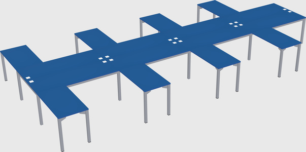 Shared l-shaped desk