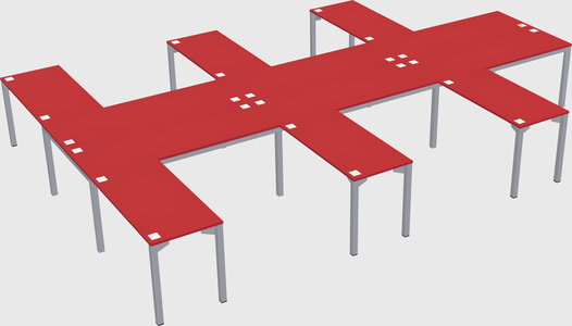Shared l-shaped desk