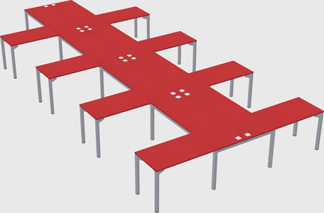 Shared l-shaped desk