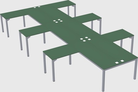 Shared l-shaped desk