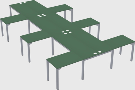 Shared l-shaped desk