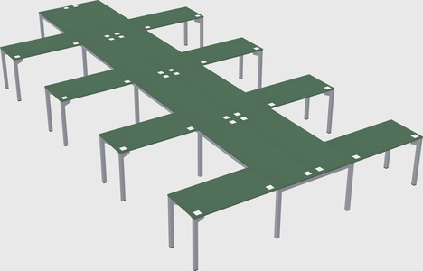Shared l-shaped desk