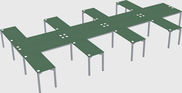 Shared l-shaped desk