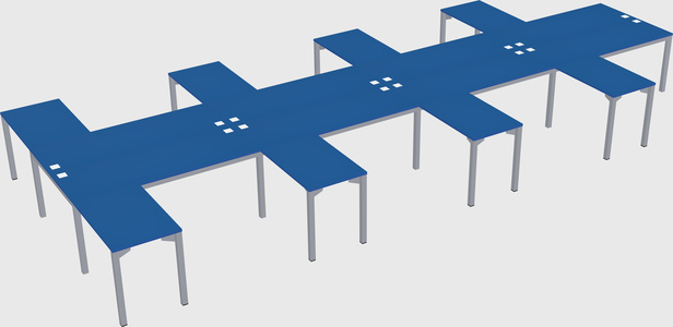 Shared l-shaped desk