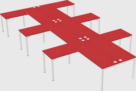Shared l-shaped desk