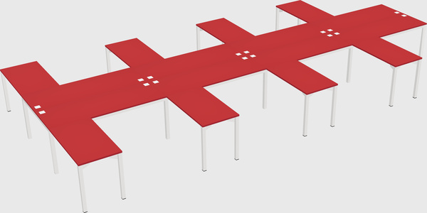 Shared l-shaped desk