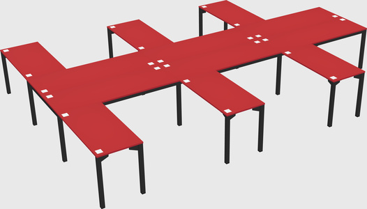 Shared l-shaped desk