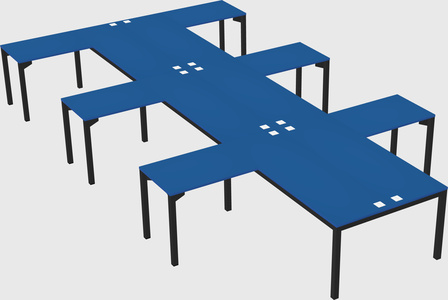 Shared l-shaped desk
