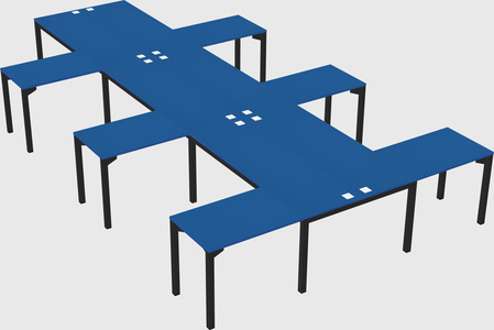 Shared l-shaped desk