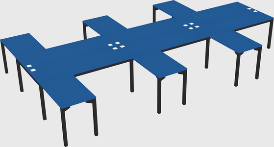 Shared l-shaped desk