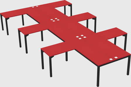 Shared l-shaped desk