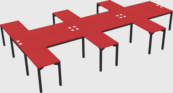 Shared l-shaped desk